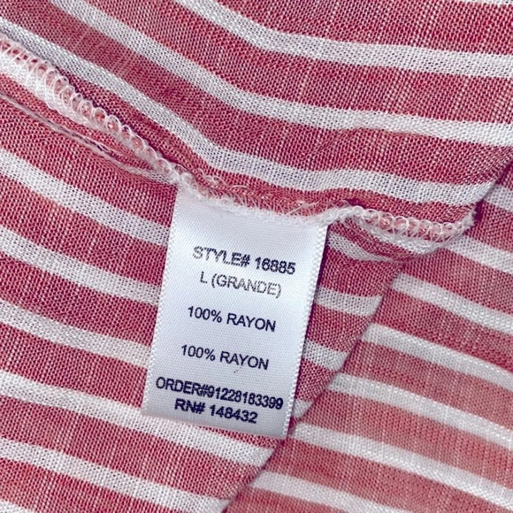 Becool red striped top size large - Picture 5 of 6